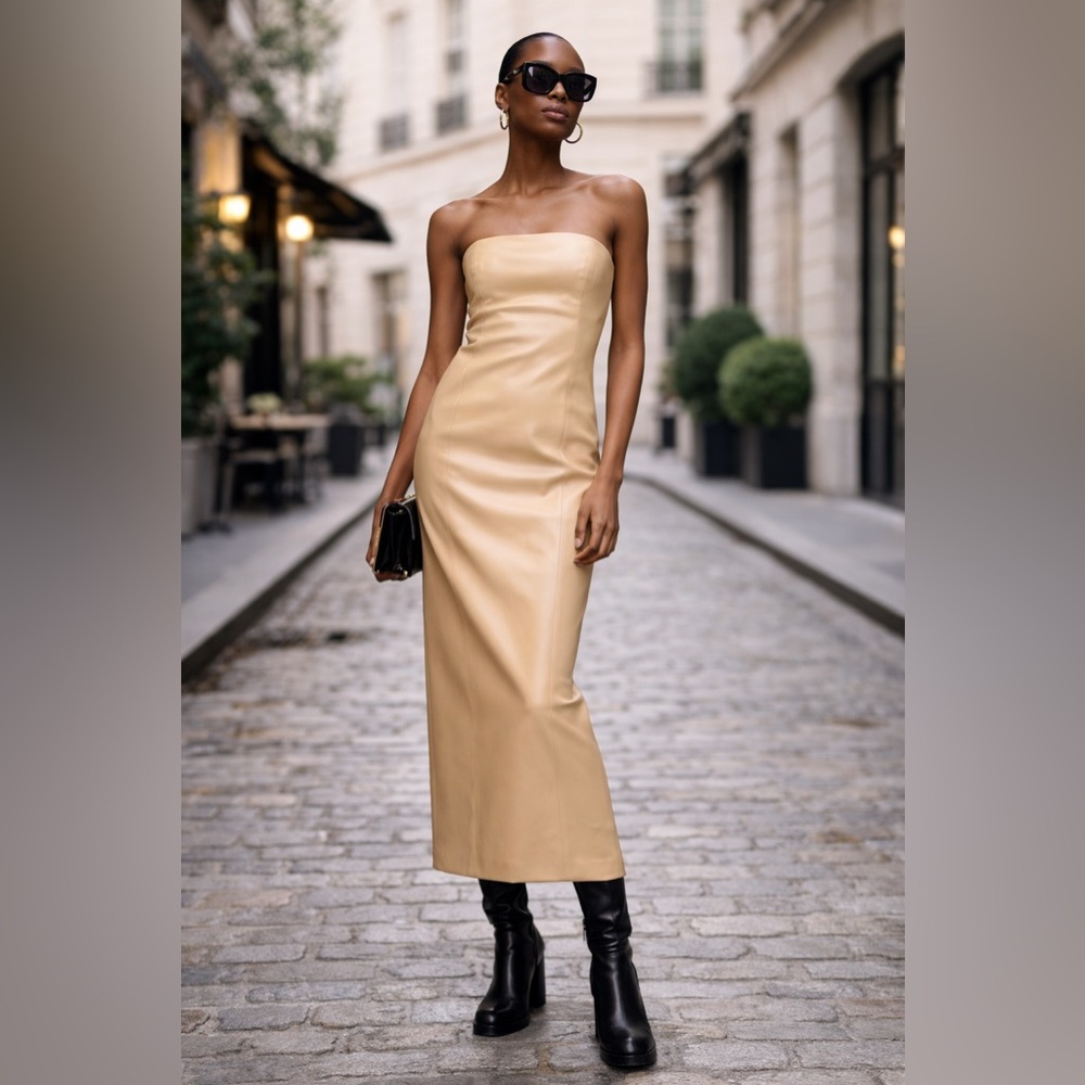 NWT Zara Faux Leather Dress.